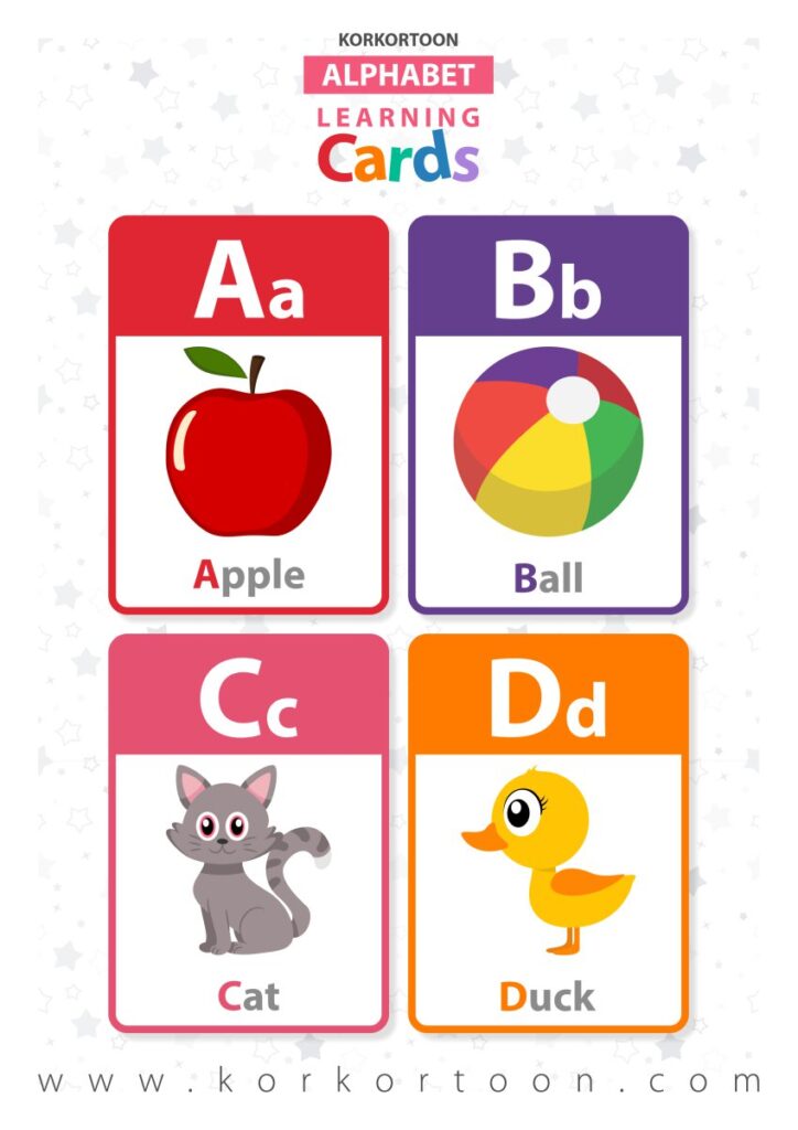 Alphabet Learning Cards - korkortoon.com